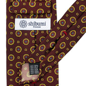 Floral Printed Silk Tie Hand Rolled