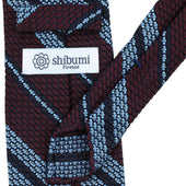 Striped Grenadine Garza Grossa Silk Tie Burgundy