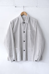 Fujito Shirt Jacket Gray Stripe Natural Stripe Directors Web Shop Powered By Base