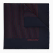 Navy and Burgundy Stripe Silk Pocket Square