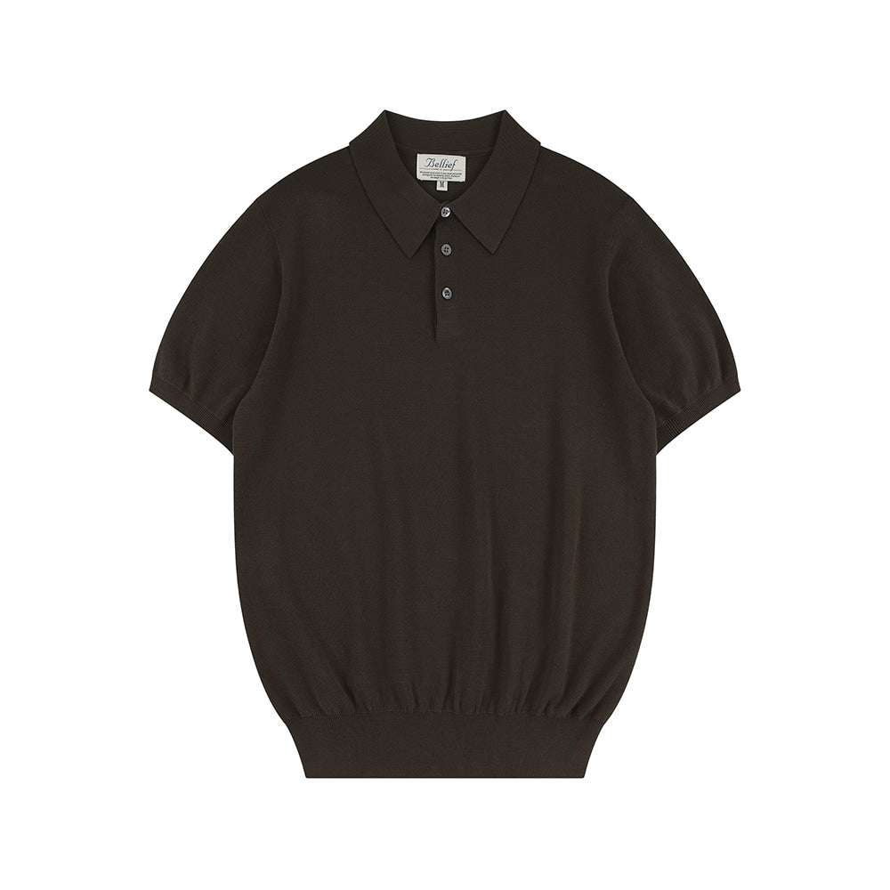 Essential Hard Twist Cotton Short Sleeve Polo Knit