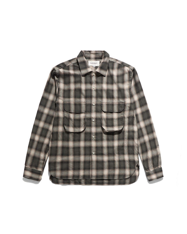 COMFY WIDE SHIRTS / GREEN OMBRE CHECK