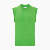 Lime Green Fine Merino V Neck Vest