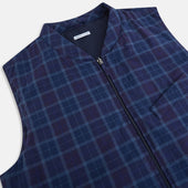 And Purple Plaid Check Padded Gilet