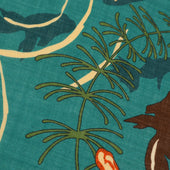 Koi Motif Wool Silk Pocket Square 40x40cm