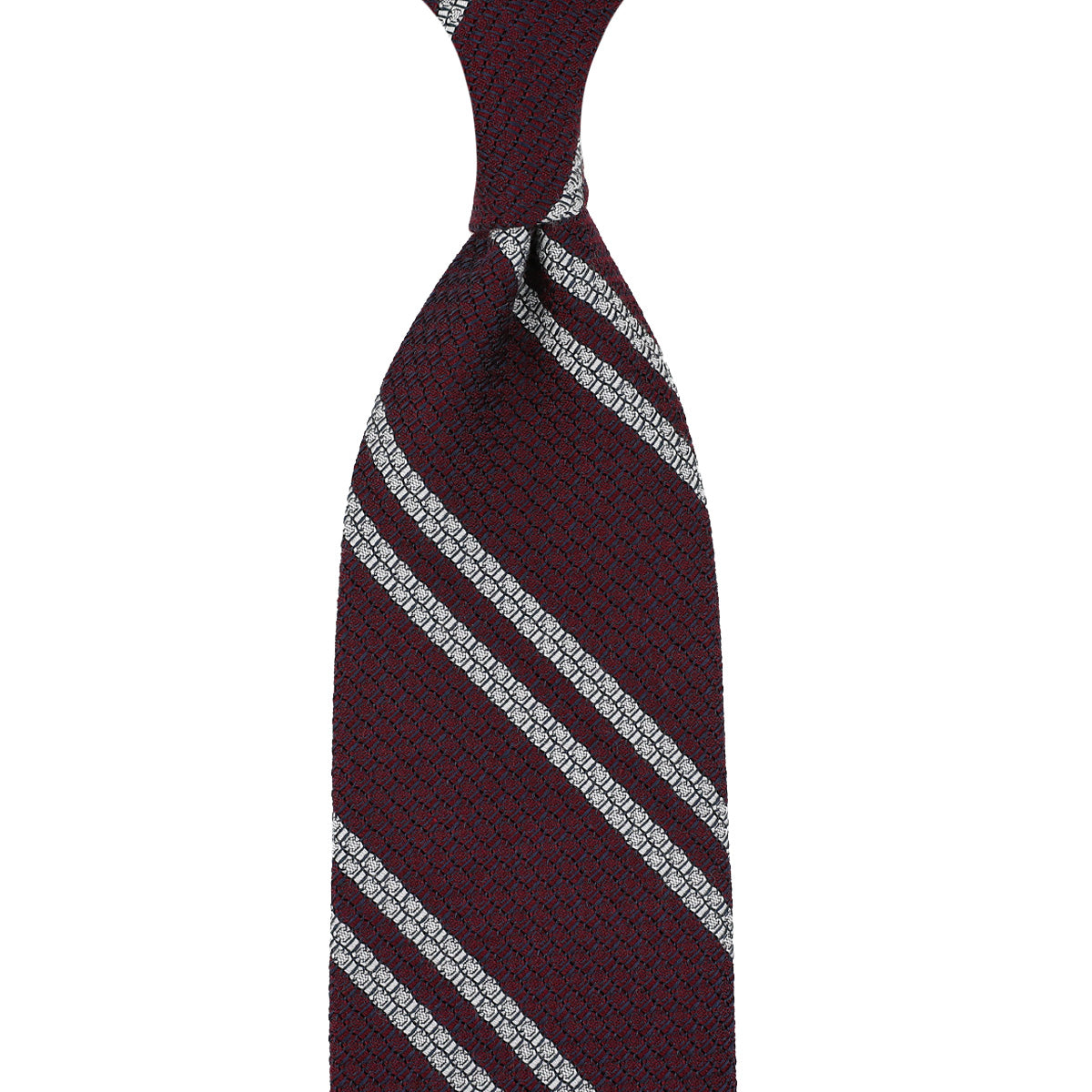 Striped Cashmere Silk Grenadine Tie Hand Rolled