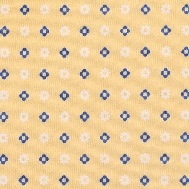 Floral Printed Silk Bespoke Tie - Pale Yellow