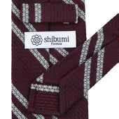 Striped Cashmere Silk Grenadine Tie Hand Rolled