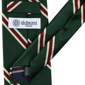 Japanese Repp Stripe Silk Tie Hand Rolled