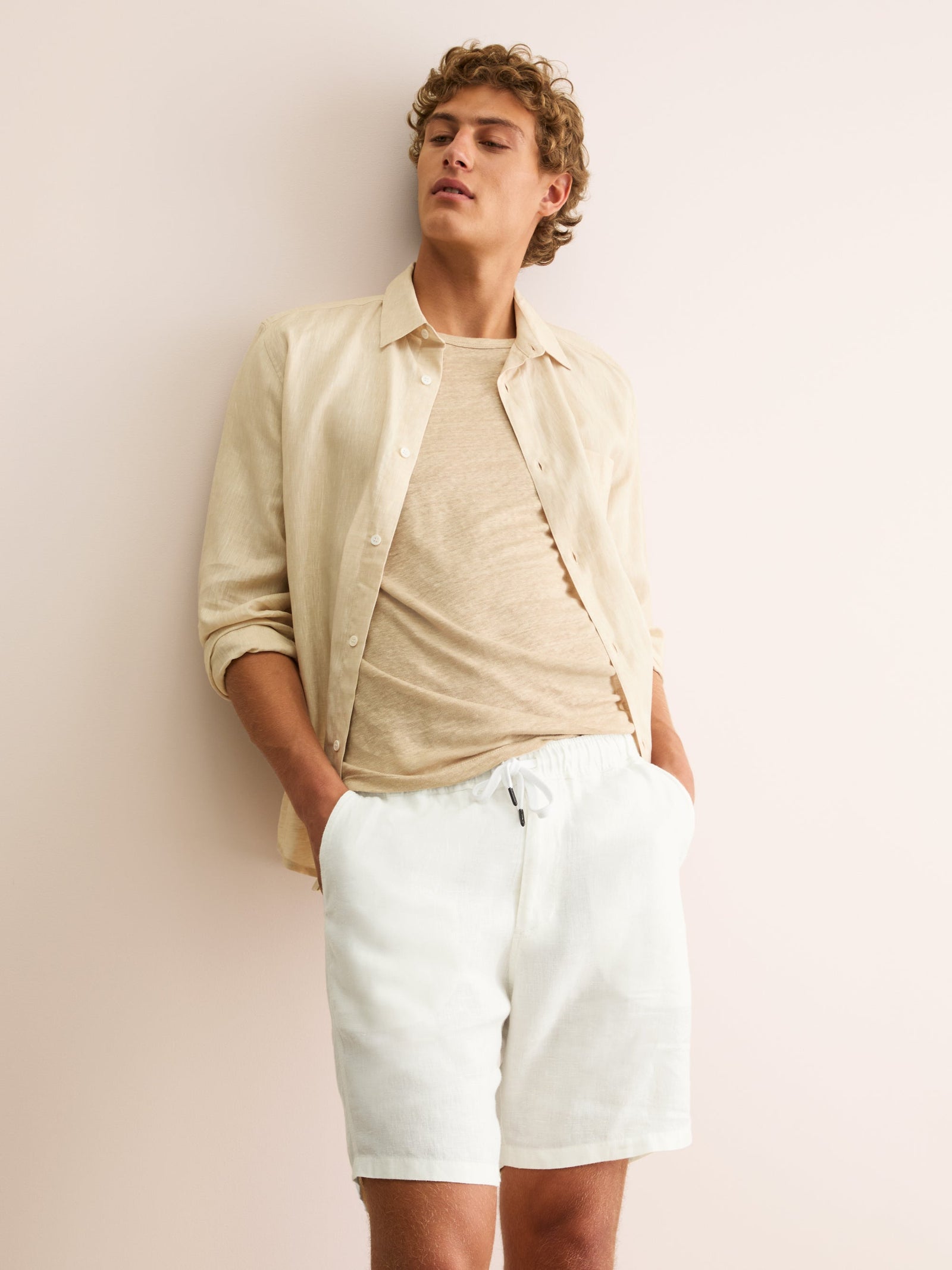 Men S Shorts Vienna Linen Off White