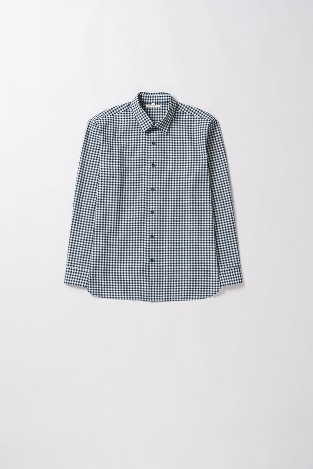 Check Shirt Regular Fit in Medium Indigo