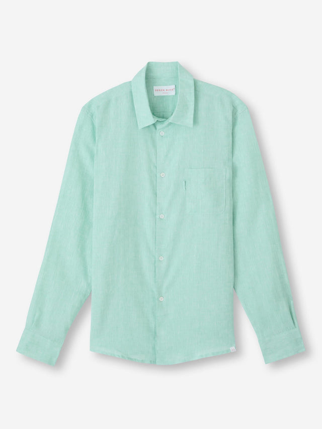 Men's Shirt Monaco Linen Mint Green
