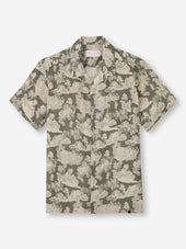 Men's Short Sleeve Shirt Milan 26 Linen Khaki