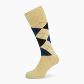 Vanilla Wool Check Mid Length Socks