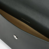 Green Leather Snap Fasten Pouch