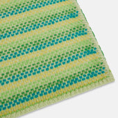 Green Yellow And Teal Rib Jacquard Cashmere Knitted Scarf