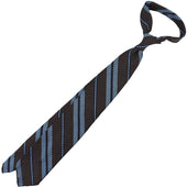 Striped Grenadine Garza Grossa Silk Tie Brown