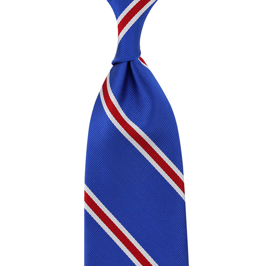 Japanese Repp Stripe Silk Tie Hand Rolled