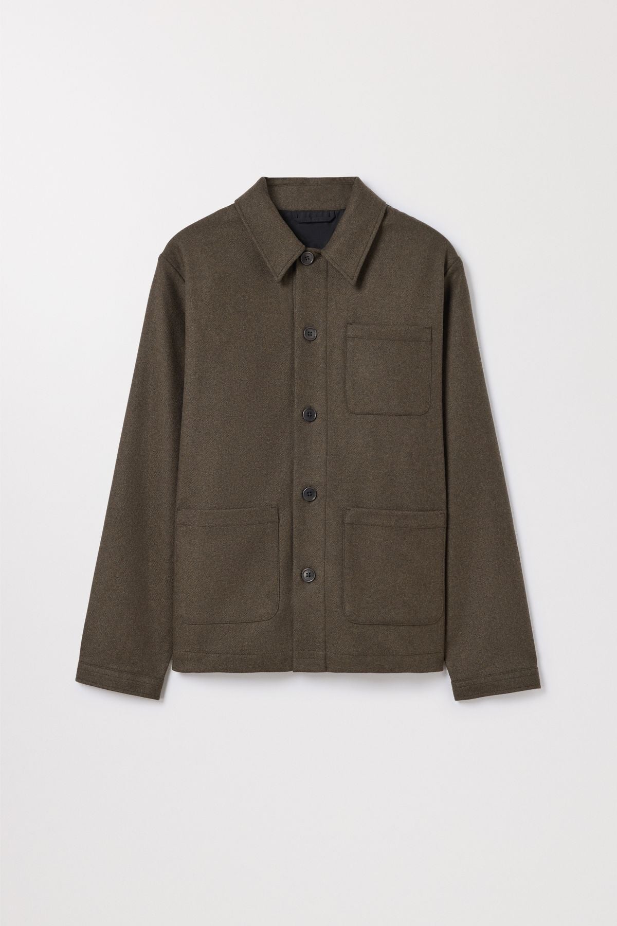 Green Wool Overshirt Italian Recycled Wool Asket
