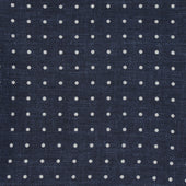 Silk Spotted with Edge Pocket Square in Navy