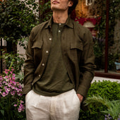 Linen Safari Overshirt In