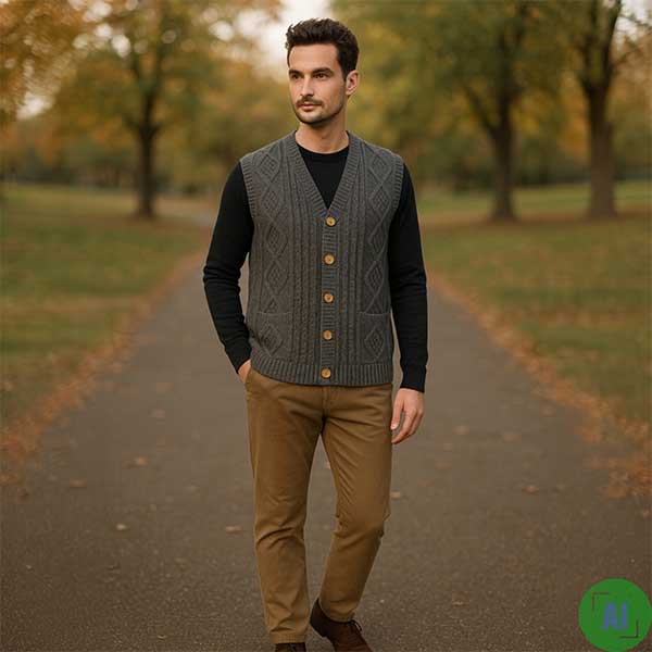 9h Aran Waistcoat 100 Cotton Range