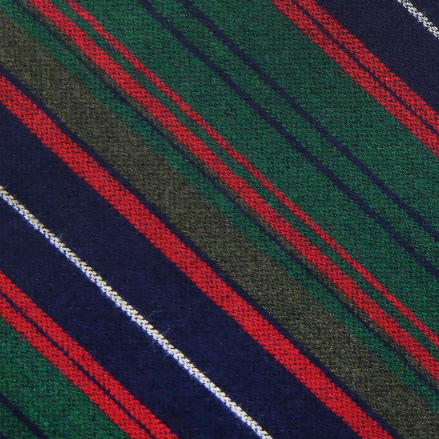 Vintage Striped Wool Bespoke Tie Forest