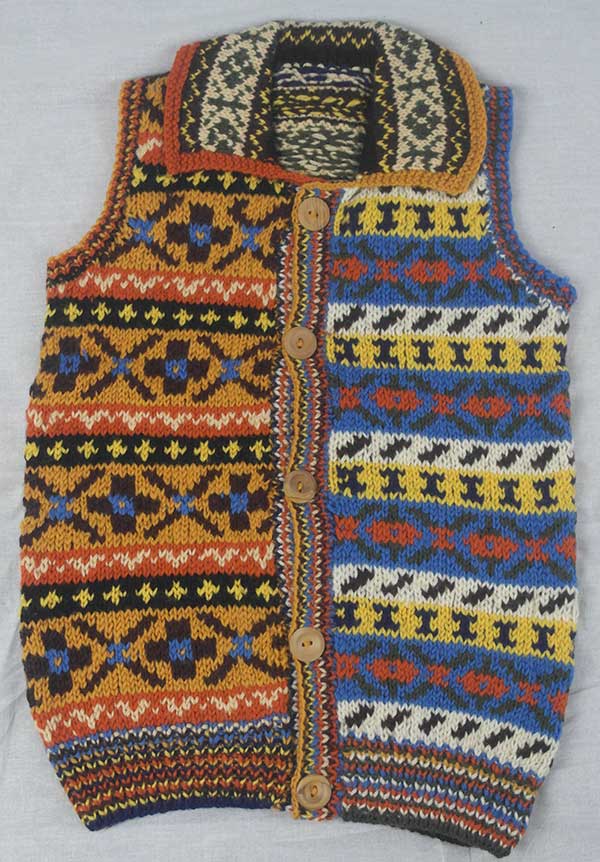 9P Assorted Pattern Fairisle Waistcoat - 100% Kingcole Wool