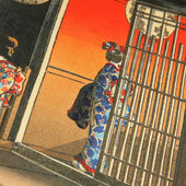 Ukiyo E Silk Pocket Square Miyagawacho 40x40cm
