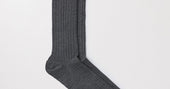 Charcoal Melange Merino Sock | Ribbed Italian Wool | Asket