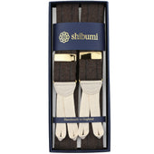 Striped Wool Braces - Chocolate
