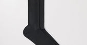 Black Merino Sock | Ribbed Italian Wool | Asket
