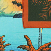 Ukiyo E Silk Pocket Square Toya Ko 40x40cm