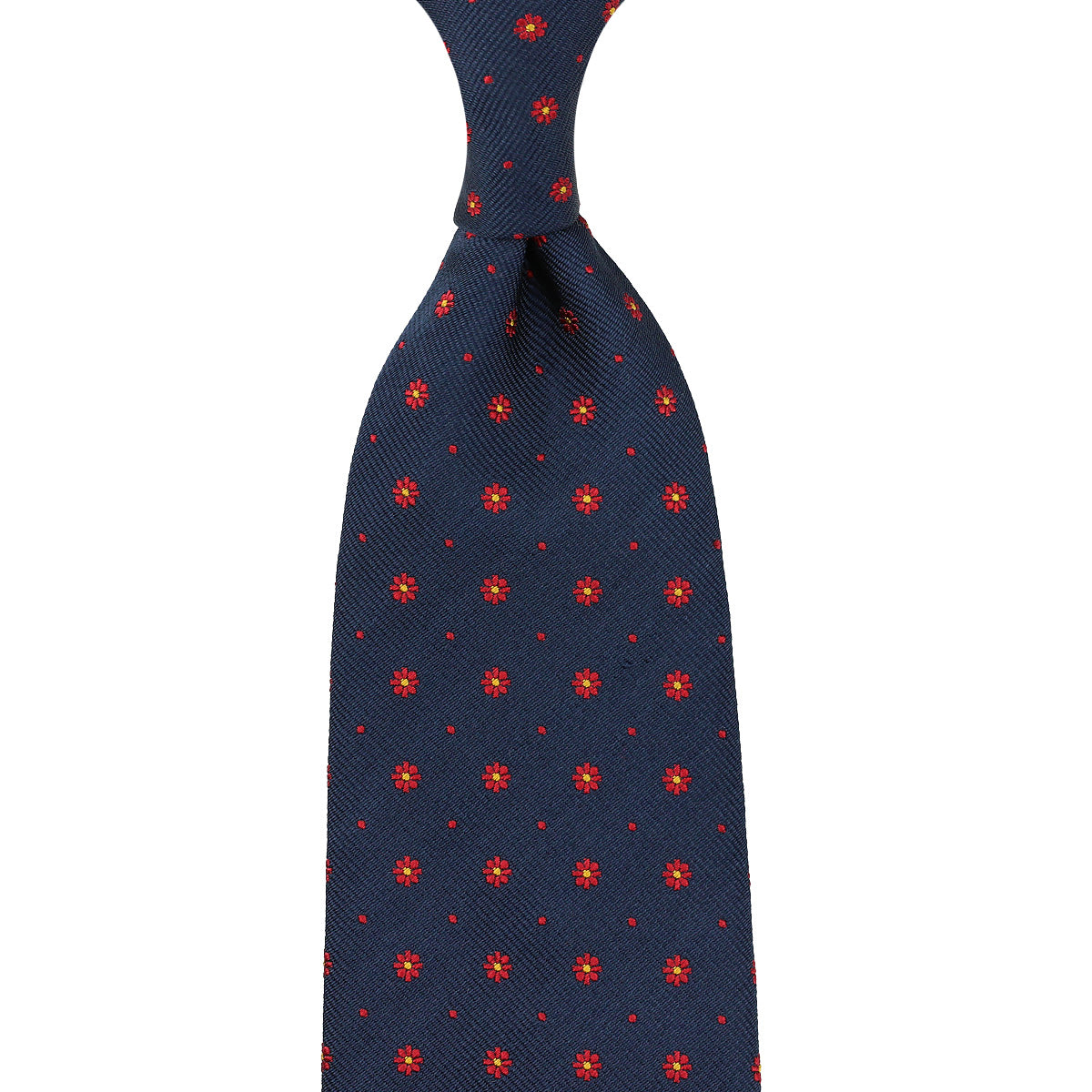 Floral Jacquard Silk Tie Hand Rolled