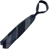 Striped Wool Tie Denim Grey Hand Rolled