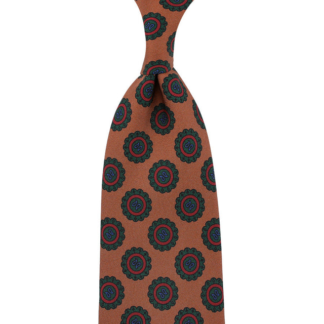 Ancient Madder Silk Tie - Oatmeal - Hand-Rolled