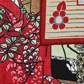 Ukiyo E Silk Pocket Square Ikebana I 40x40cm