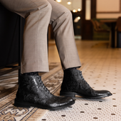 The Rome Boot In Noir Viejo