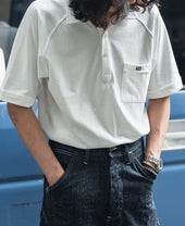 Raglan Sleeve Cotton-Piqué Polo Shirt - White