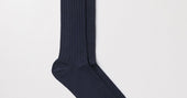 Dark Navy Merino Sock | Ribbed Italian Wool | Asket