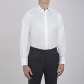 Herringbone Superfine Cotton Shirt With T A Collar And 3 Button Cuffs
