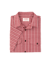 Twin Lakes Short Sleeve Sport Shirt - Brick / Cream Plaid