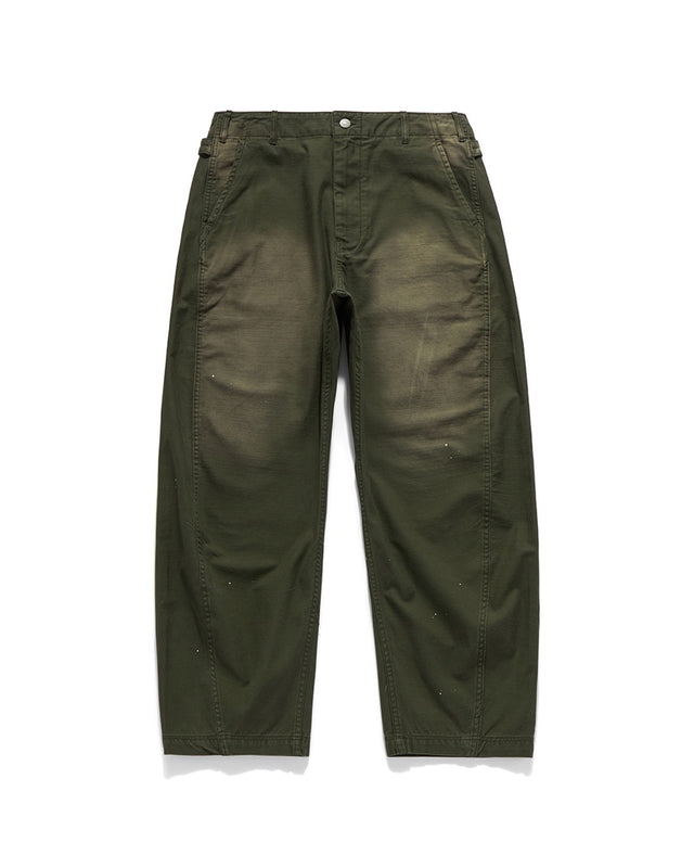 CINCH BACK CURVED PANTS / VINTAGE OLIVE