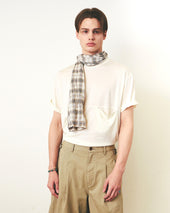Pattern Scarf Beige Black Check
