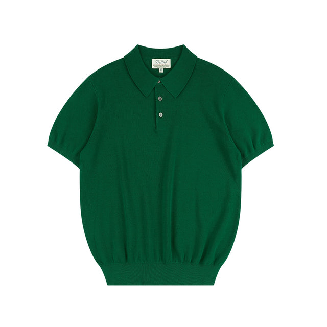 Essential Comfort Short Sleeve Polo Knit (Green)