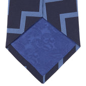 And Light Blue Striped Zigzag Silk Tie