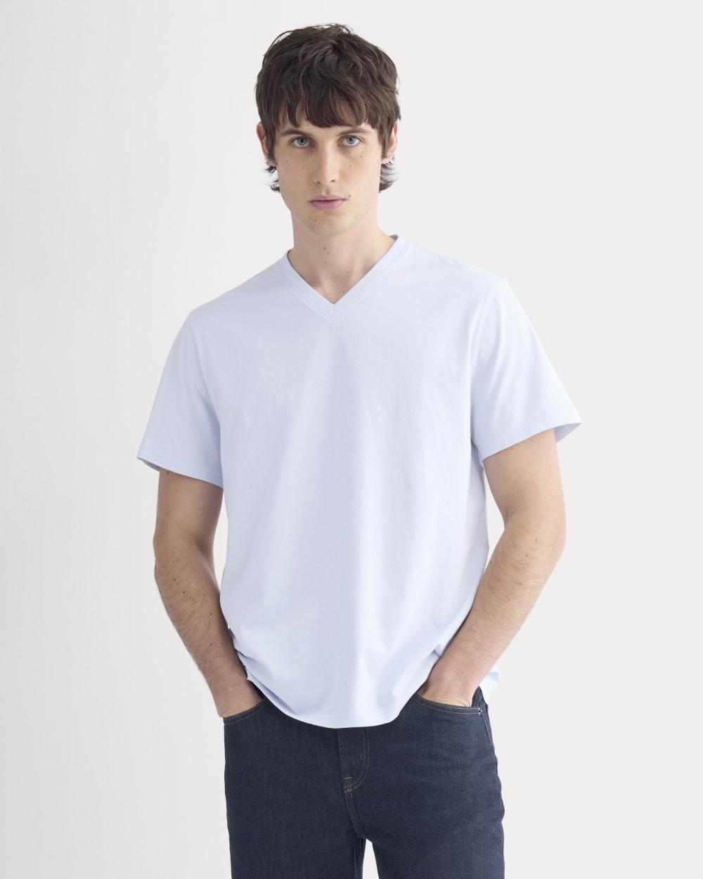 The Essential Organic V-Neck Tee | Skywriting