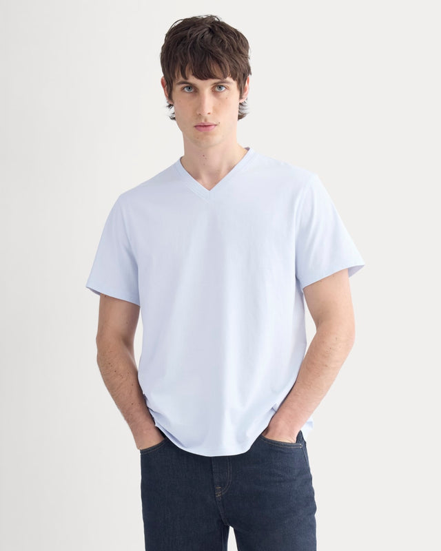 The Essential Organic V-Neck Tee | Skywriting