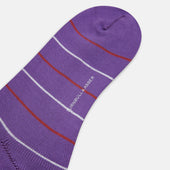 Purple Striped Mid Length Socks