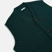 Merino V Neck Sleeveless Cardigan